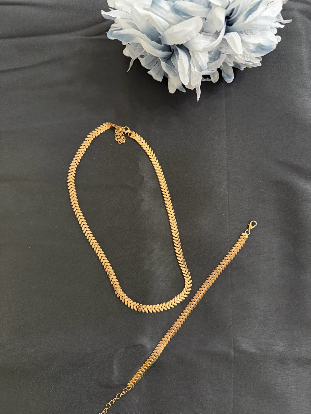 Gold-Tone Chain Necklace and Bracelet Set - Women Jewelry